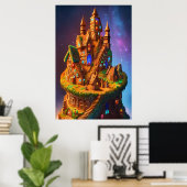 Uniek Gingerbrood-dorp | AI Art. Poster (Thuiskantoor)
