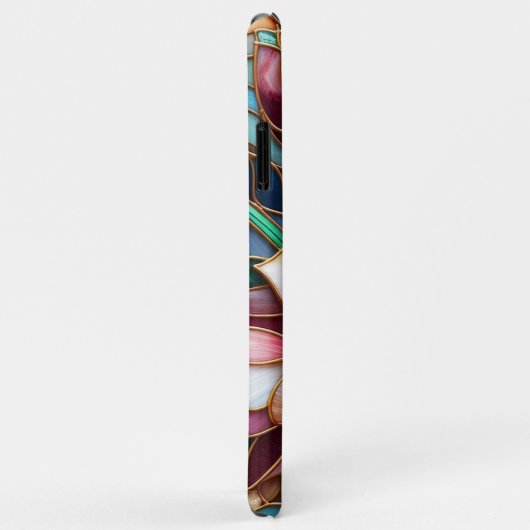 Uniek Glas in lood bloemenmozaïek kunstpatroon Case-Mate iPhone Case (Achterkant/rechts)