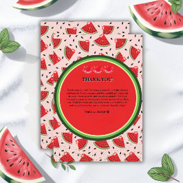 Uniek Glitter Modern Watermelon Baby shower Bedankkaart