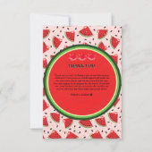 Uniek Glitter Modern Watermelon Baby shower Bedankkaart (Voorkant)