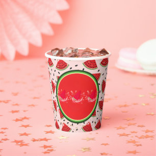 Uniek Glitter Modern Watermelon Baby shower Papieren Bekers