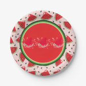 Uniek Glitter Modern Watermelon Baby shower Papieren Bordje (Voorkant)