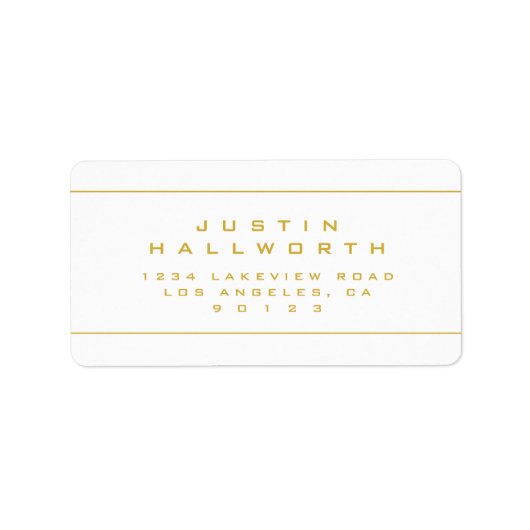 Uniek Gold- en wit retouradres Etiket (Voorkant)
