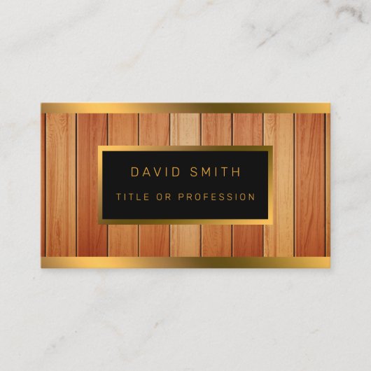 Uniek Gold Luxury Wood Visitekaartje (Voorkant)