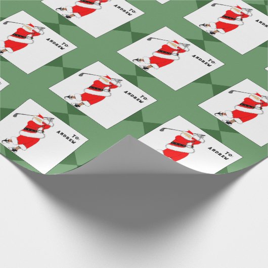 Uniek Golf Kerstcadeau Cadeaupapier (Hoek)