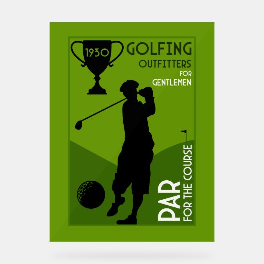 Uniek  golfcadeau acryl bord (Voorkant)