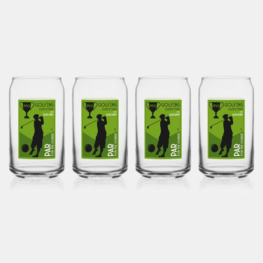 Uniek golfcadeau blikvorm glas (Voorkant)