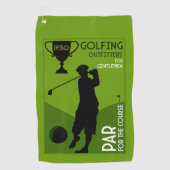 Uniek  golfcadeau golfhanddoek (Voorkant)