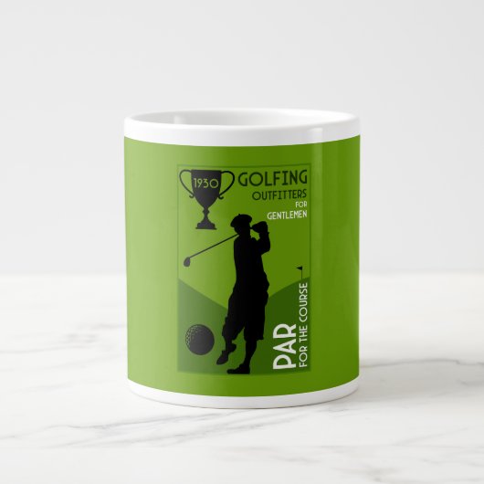 Uniek golfcadeau grote koffiekop (Voorkant)