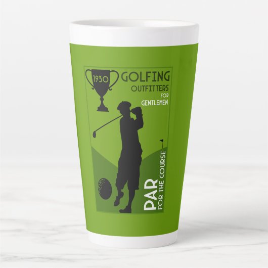 Uniek golfcadeau latte mok (Voorkant)
