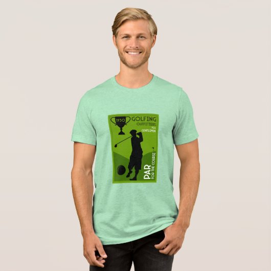 Uniek  golfcadeau Tri-Blend shirt (Voorkant volledig)