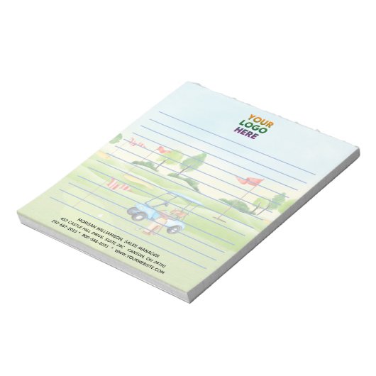 Uniek golfthema Corporate Logo Lined Notitieblok (Linkerzijde)