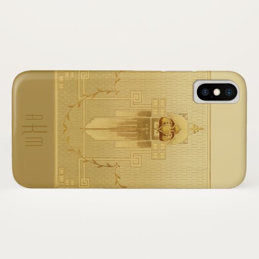 Uniek Goud Art Deco Monogram Case-Mate iPhone Case (Achterkant (horizontaal))