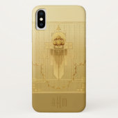Uniek Goud Art Deco Monogram Case-Mate iPhone Case (Achterkant)