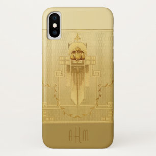 Uniek Goud Art Deco Monogram Case-Mate iPhone Case