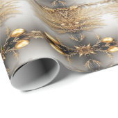 Uniek Goud Decoratief Vakantie Inpakpapier (Rol Hoek)
