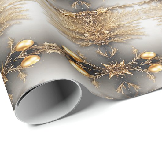 Uniek Goud Decoratief Vakantie Inpakpapier (Rol Hoek)