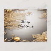 Uniek Goud Decoratief Vakantie Kerst Briefkaart (Voorkant)