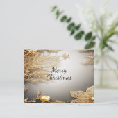 Uniek Goud Decoratief Vakantie Kerst Briefkaart (Staand voorkant)