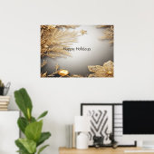 Uniek Goud Decoratief Vakantie Poster (Thuiskantoor)