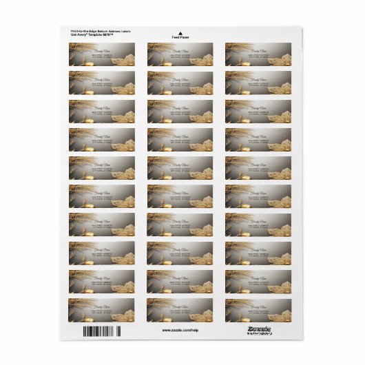 Uniek gouden decoratief retouradres label (Full Sheet)