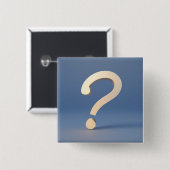 Uniek gouden vraagteken vierkante button 5,1 cm (Voorkant /achterkant)