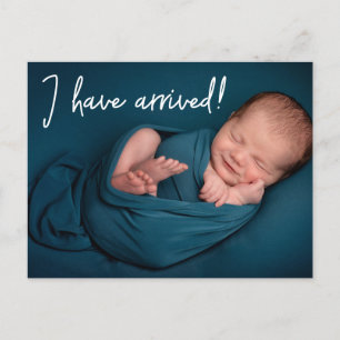 Uniek Grappig Ik ben aangekomen Baby jongen Foto g Aankondigingskaart