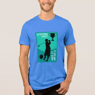 Uniek grappig vintage golf cadeau Tri-Blend shirt