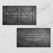 Uniek Gray Chalkboard Chic Monogram Visitekaartje (Voorkant / Achterkant)