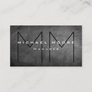Uniek Gray Chalkboard Chic Monogram Visitekaartje