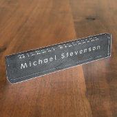 Uniek grijs elegant modern minimalistisch design naambordje (Zijkant)