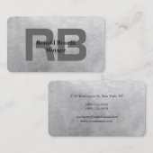 Uniek grijs gebold monogram stijlvol modern visitekaartje (Voorkant / Achterkant)