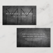 Uniek grijs krijtbord monogram Visitekaartje (Voorkant / Achterkant)