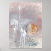 Uniek grijs modern minimalistisch abstract kunst P Poster (Voorkant)