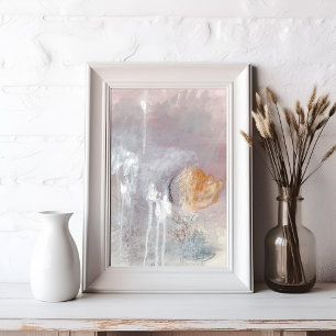 Uniek grijs modern minimalistisch abstract kunst P Poster