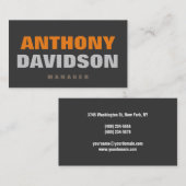 Uniek grijs Oranje vet Visitekaartje (Voorkant / Achterkant)