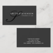 Uniek grijs zwart monogram standaard Visitekaartje (Voorkant / Achterkant)