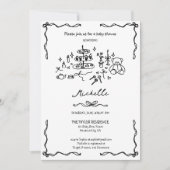 Uniek grillig handgetekende doedel Baby shower Kaart (Voorkant)