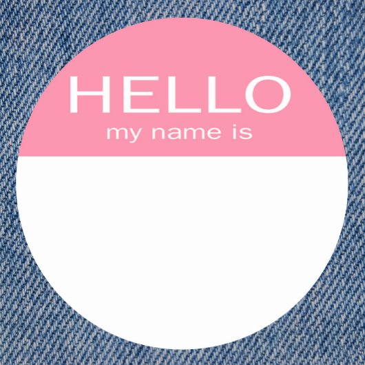 Uniek Hallo Mijn naam is - Baby roze Ronde Sticker