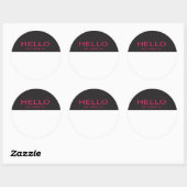 Uniek Hallo Mijn naam is - Roze op zwart Ronde Sticker (Vel)