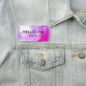 Uniek Hallo zwart, warm roze Paars magnetisch Naamplaatje (In situ)