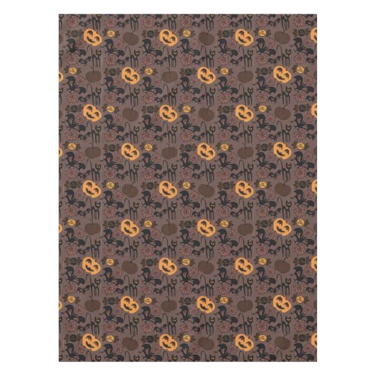 Uniek Halloween Spooky Pattern beroemd gemaakt doo Tafelkleed (Voorkant)