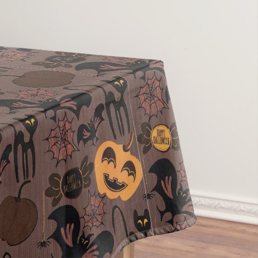 Uniek Halloween Spooky Pattern beroemd gemaakt doo Tafelkleed (Voorbeeld)