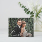 uniek hand - modern manuscript dank u kaart (Staand voorkant)