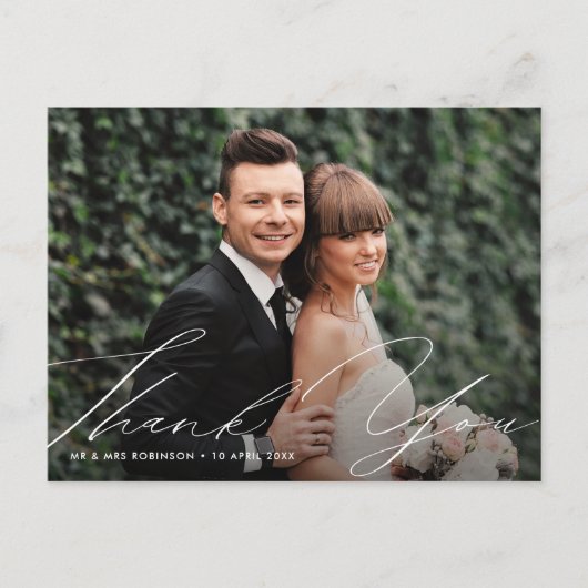 uniek hand - modern manuscript dank u kaart (Voorkant)