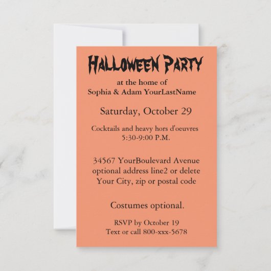 Uniek Happy Halloween feest Kaart (Achterkant)