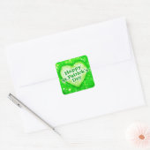 Uniek Happy St Patrick's Day Design Vierkante Sticker (Envelop)