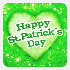 Uniek Happy St Patrick's Day Design Vierkante Sticker