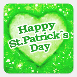 Uniek Happy St Patrick's Day Design Vierkante Sticker