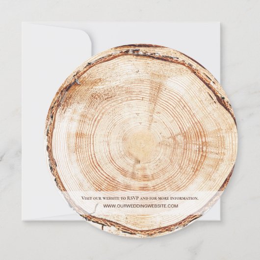 Uniek Hout met website Rustic Wedding Sjabloon Kaart (Achterkant)